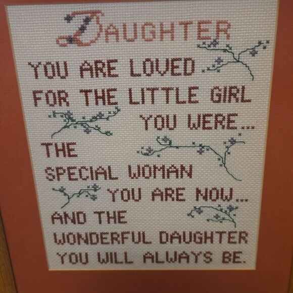 Cross-stitch Daughter You are Loved framed - Picture 2 of 4
